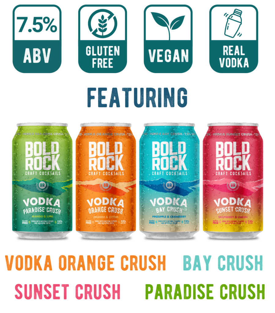 Vodka Crush Crate Variety Pack Craft Cocktails from Bold Rock